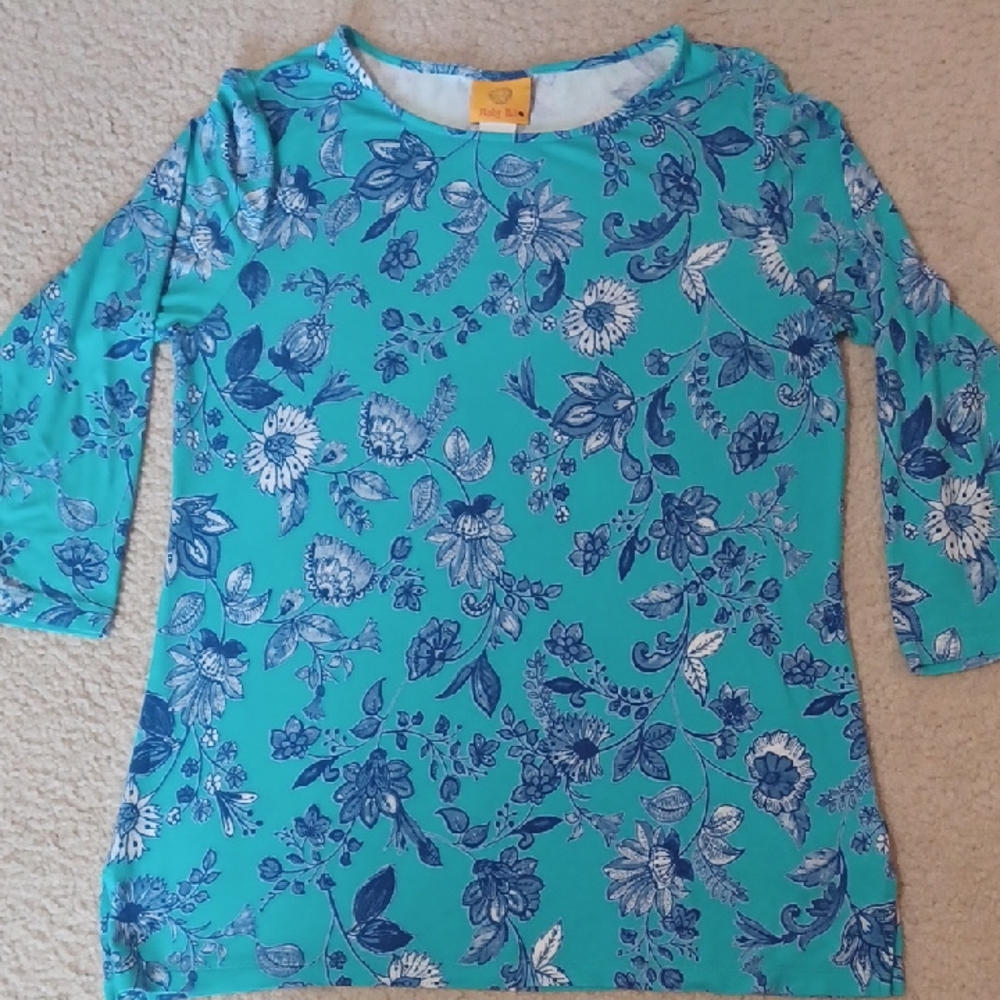 Ruby Rd. Floral 3/4 Sleeve Top
